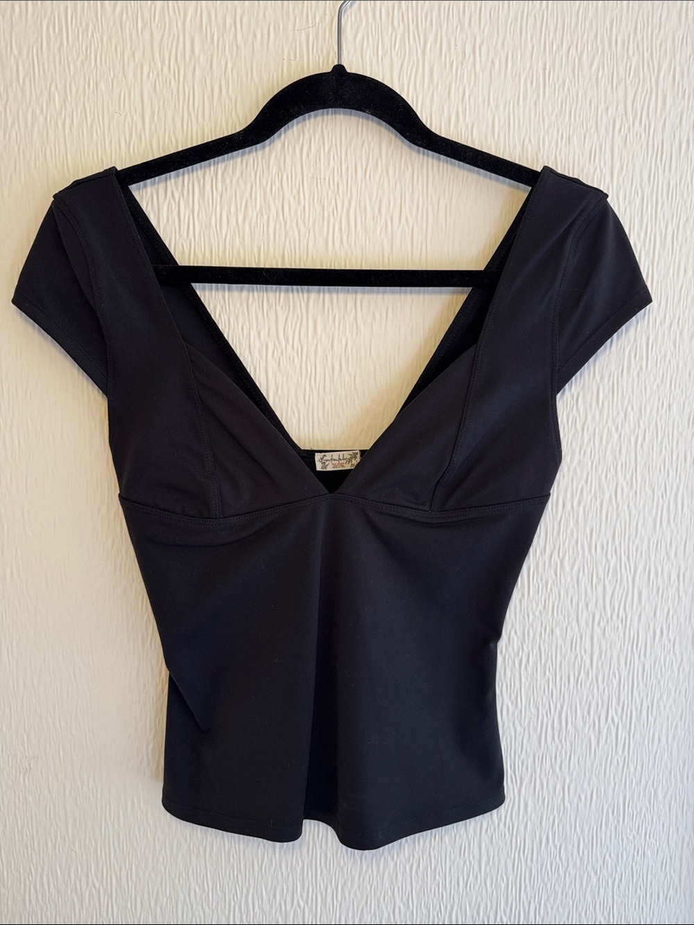 Free People V-Neck Cap Sleeve Top